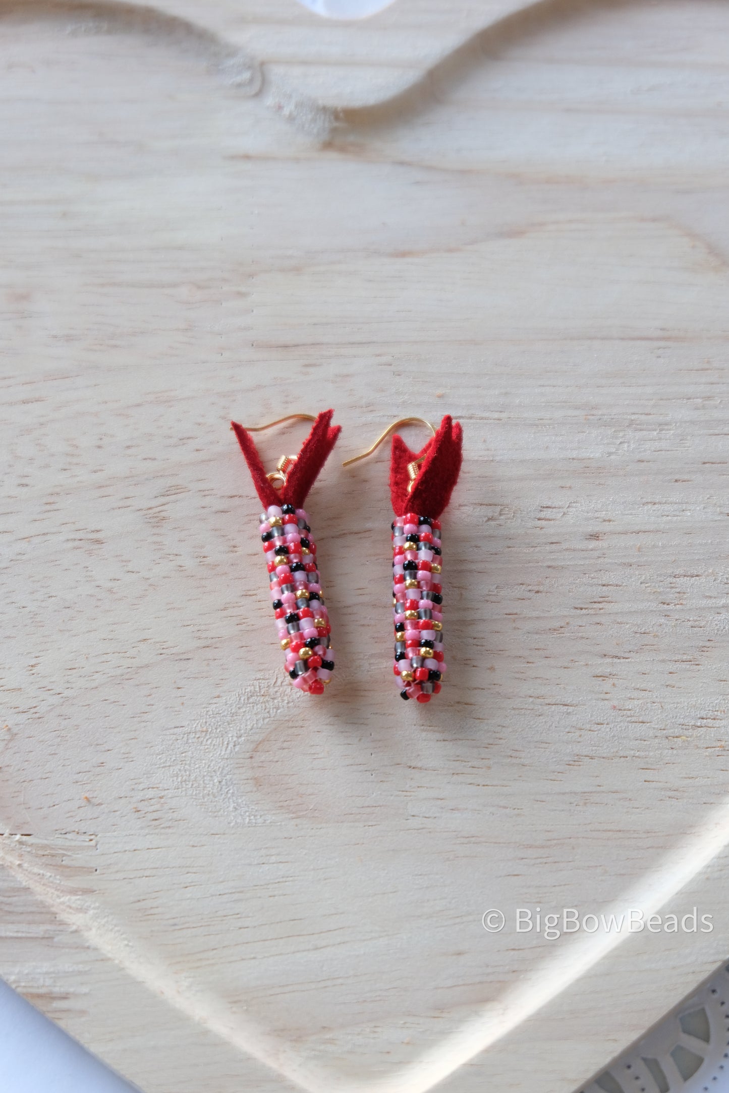 Black Valentine's Mini Corn Earrings