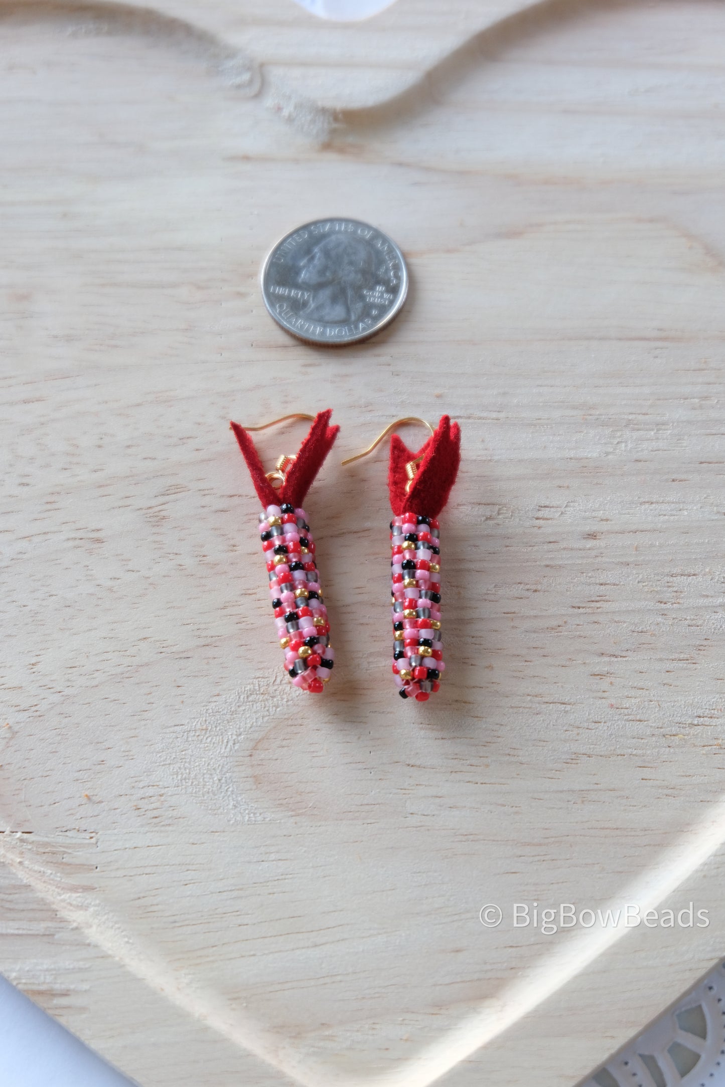 Black Valentine's Mini Corn Earrings