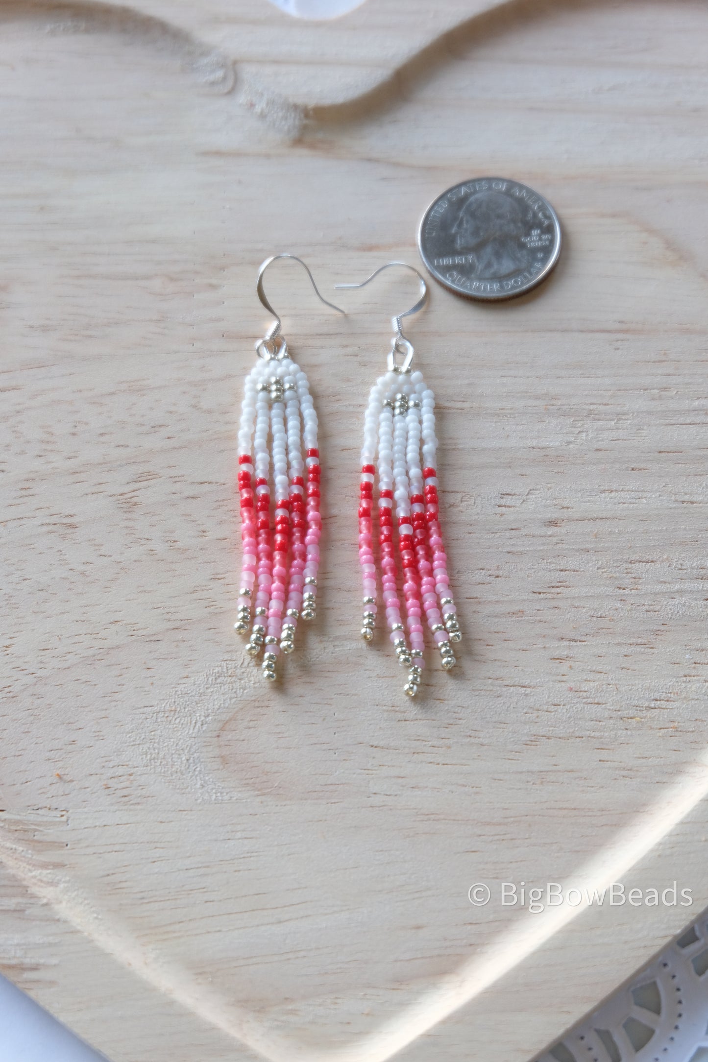 White Valentine's Mini Fringe Earrings