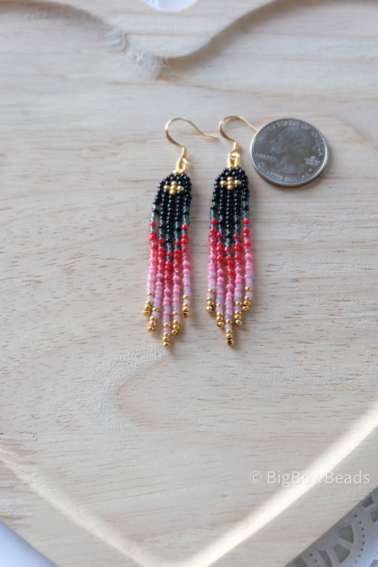 Black Valentine’s Mini Fringe Earrings