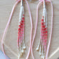 Pink Bow Fringe Earrings