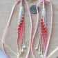 Pink Bow Fringe Earrings