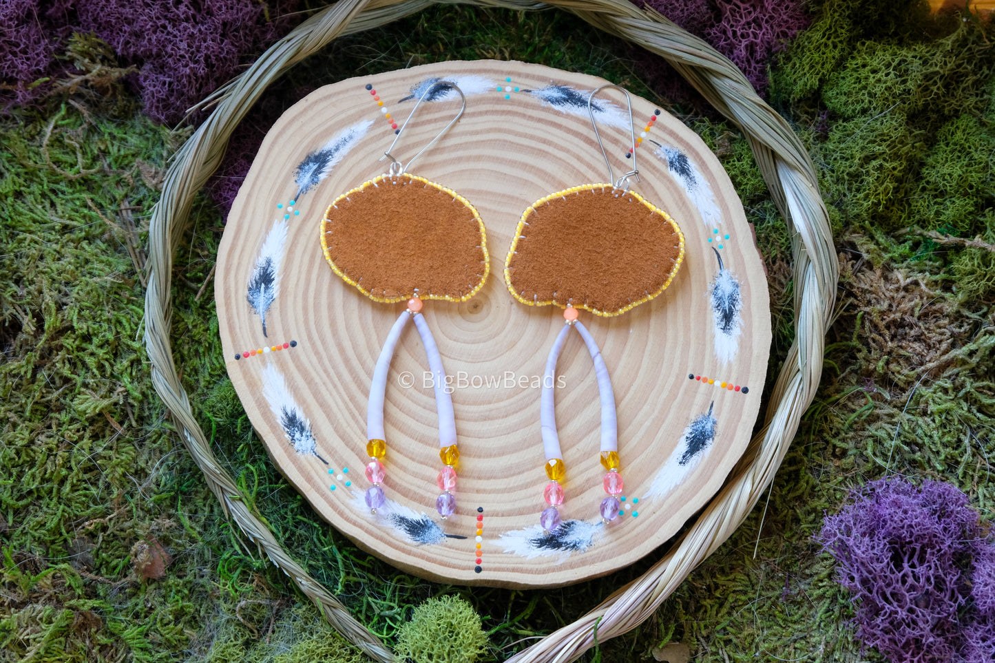 Neon Sunset Buffalo Earrings