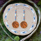 Basketball Bone and Glass Earrings
