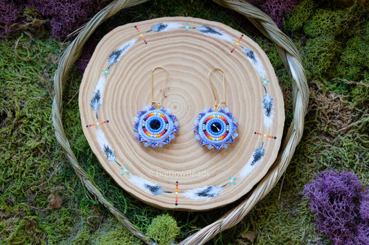 Periwinkle and Fire Sequin earrings