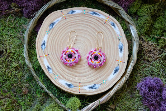 Mauve and Fire Sequin earrings