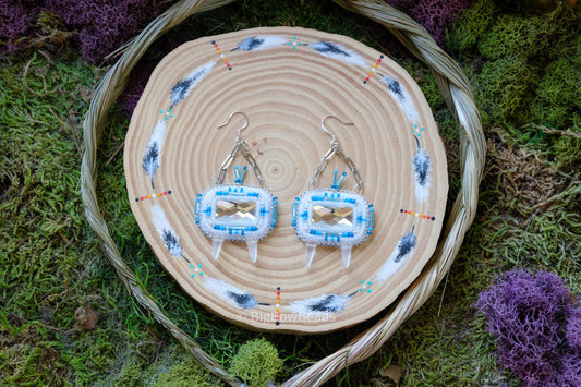 Frosted Blue TV Earrings