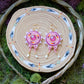 Pink and Fire Circle Bow Earrings