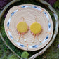Peach and Fire Circle Bow Earrings