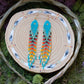 Aqua Teal Feathered Fire Fringe Earrings
