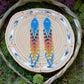 Blue Feathered Fire Fringe Earrings