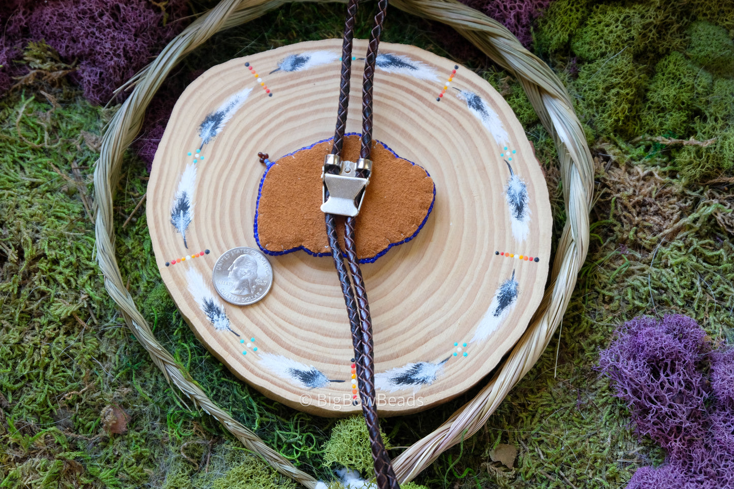 Neon Blue Buffalo Bolo Tie