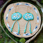 Floral Green Buffalo Earrings