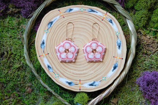 Rose Gold Flower Earrings