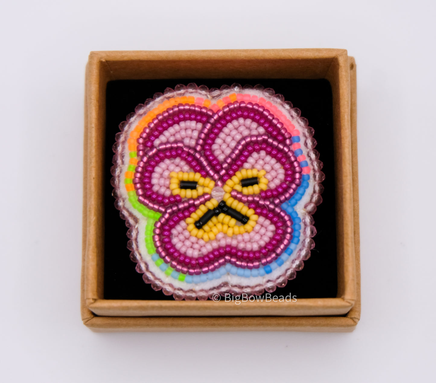 Neon Pansy Flower Ring