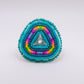 Neon Teal Triangle Ring