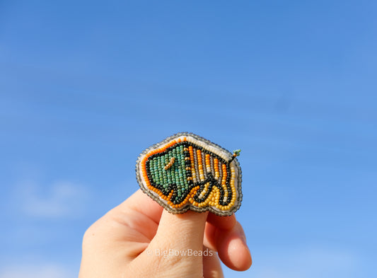 Picasso Turquoise and Black Buffalo Ring