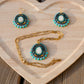 Picasso Turquoise and Black Deer Antler Earring and Necklace Set