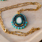 Picasso Turquoise and Black Deer Antler Earring and Necklace Set