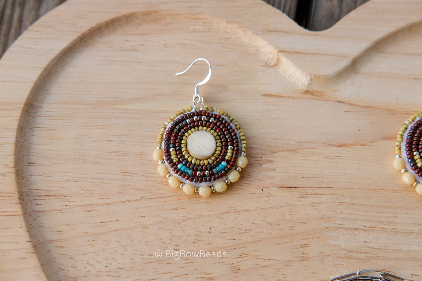 Picasso Yellow and Red Deer Antler Earring and Necklace Set