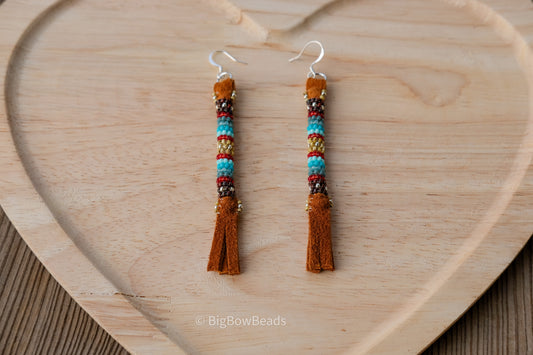 Picasso Yellow and Red Buffalo Tails Earrings