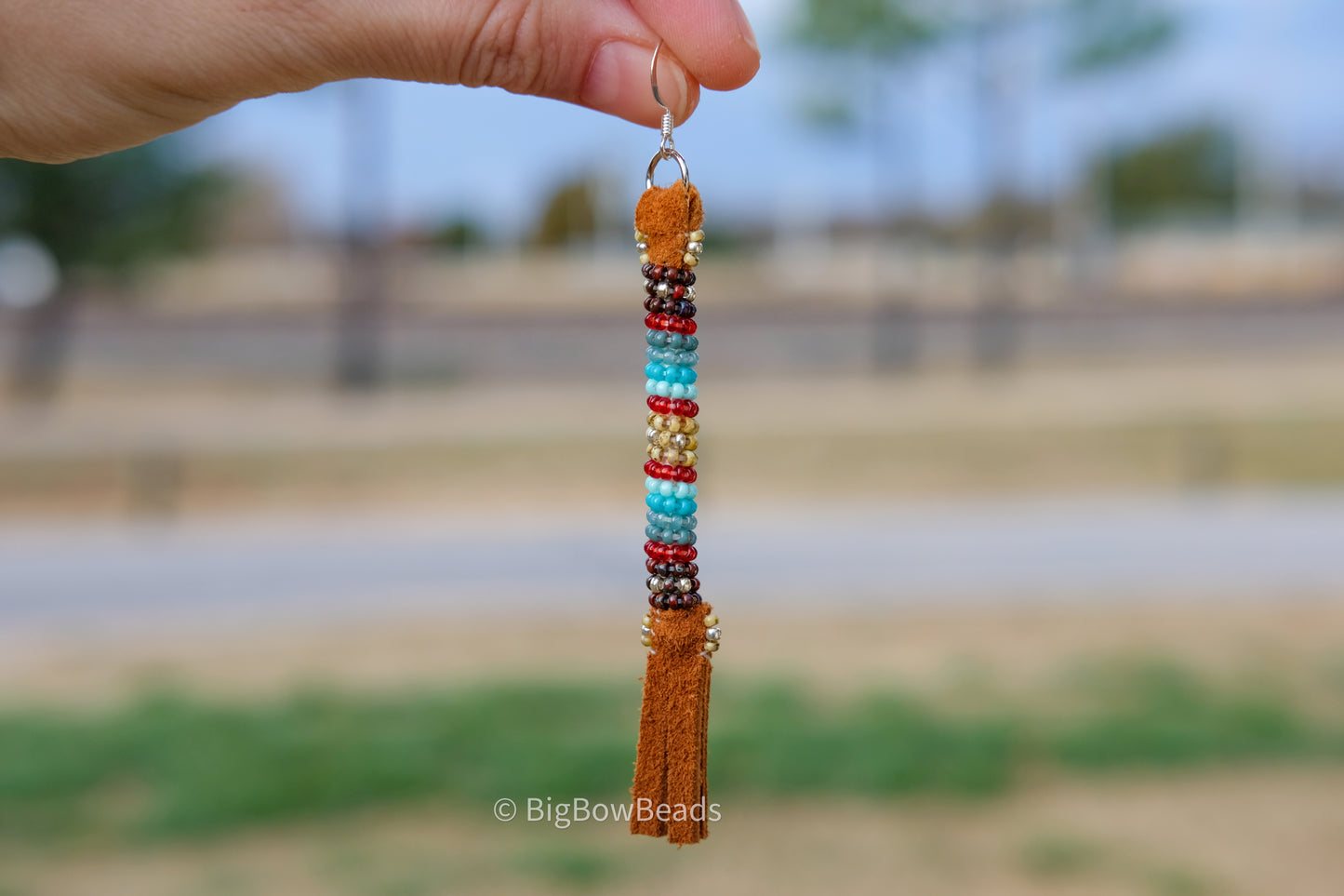 Picasso Yellow and Red Buffalo Tails Earrings