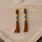 Picasso Turquoise and Black Buffalo Tail Earrings