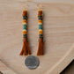 Picasso Turquoise and Black Buffalo Tail Earrings
