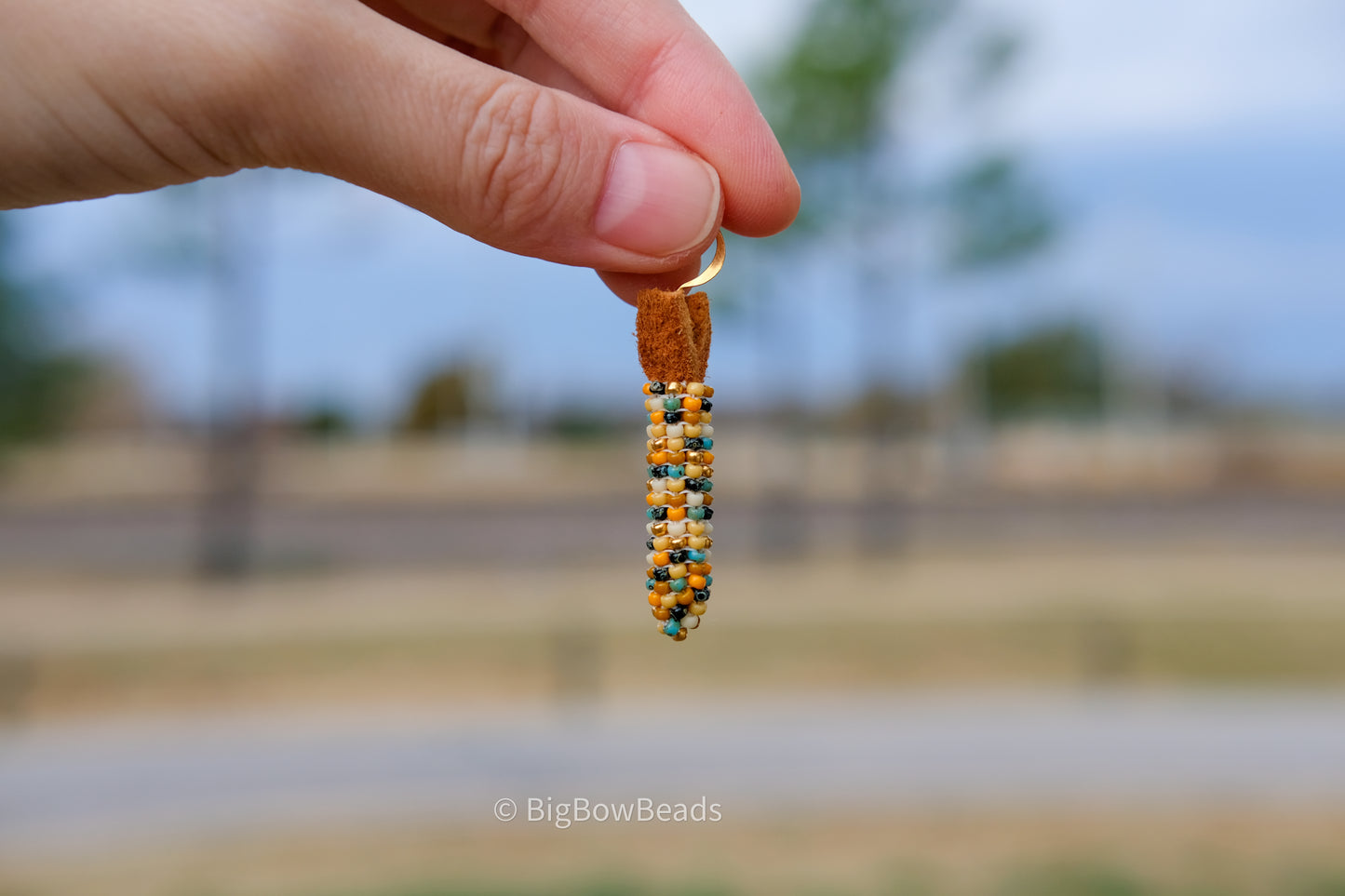 Picasso Turquoise and Black Corn Earrings