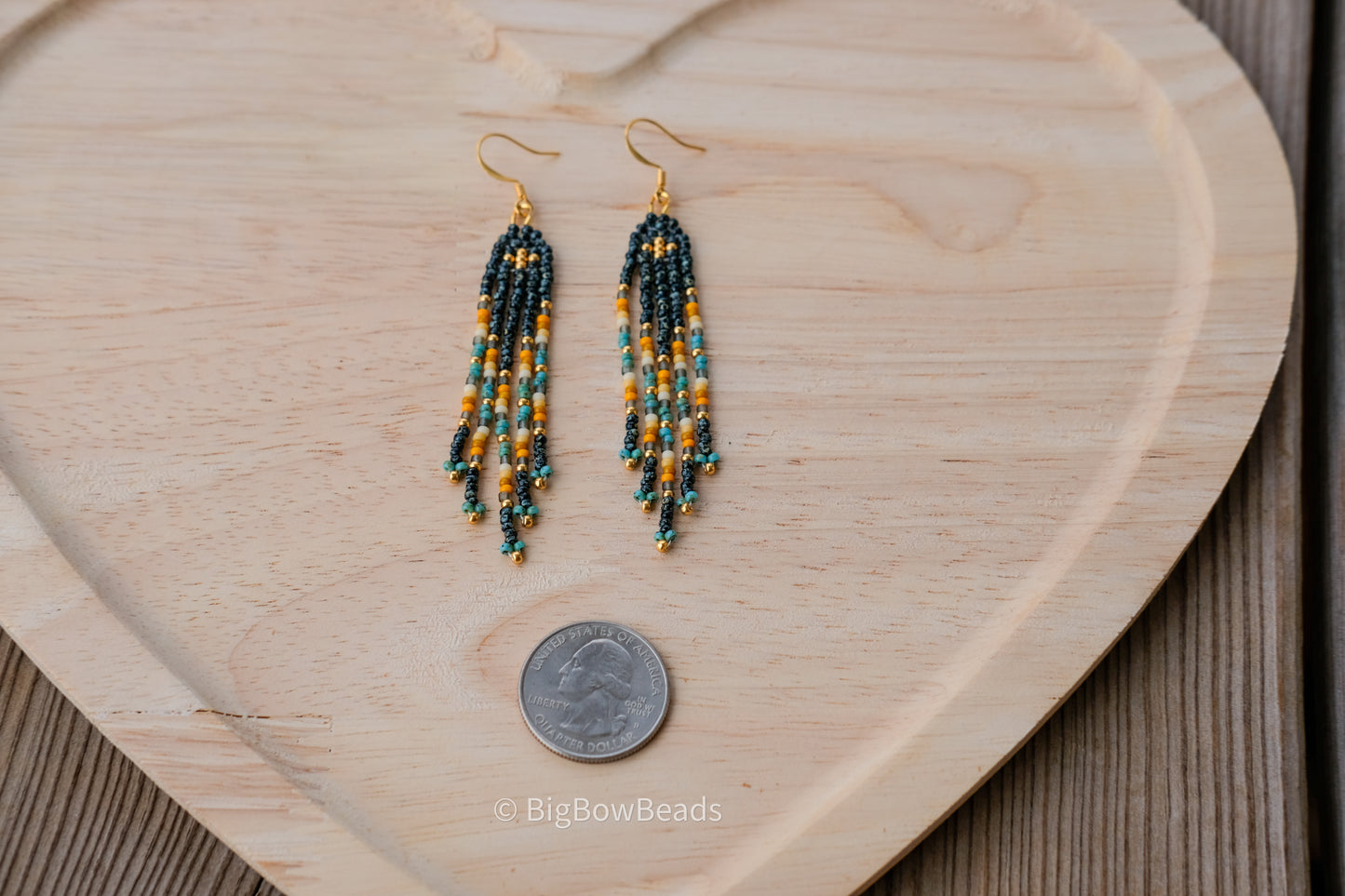 Picasso Turquoise and Black Mini Fringe Earrings