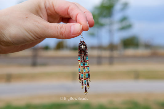 Picasso Yellow and Red Mini Fringe Earrings