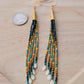 Picasso Turquoise and Black Cone Fringe Earrings