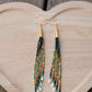 Picasso Turquoise and Black Cone Fringe Earrings