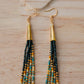 Picasso Turquoise and Black Cone Fringe Earrings