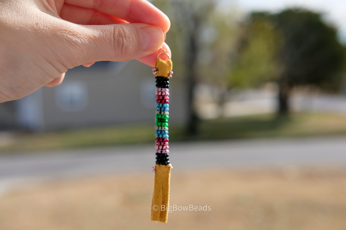 Dark Winter Buffalo Tail Earrings