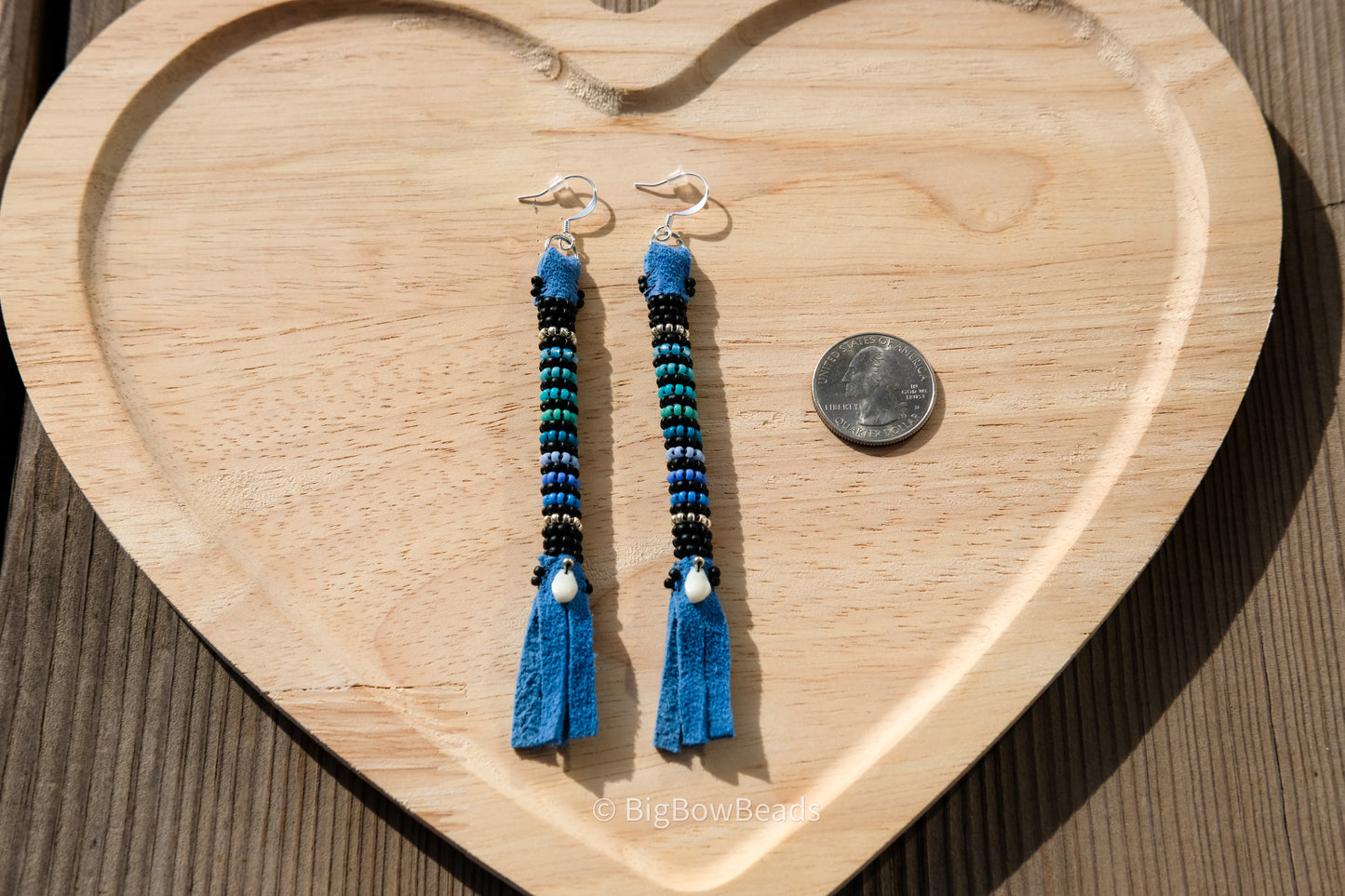Blue Buffalo Tail Earrings