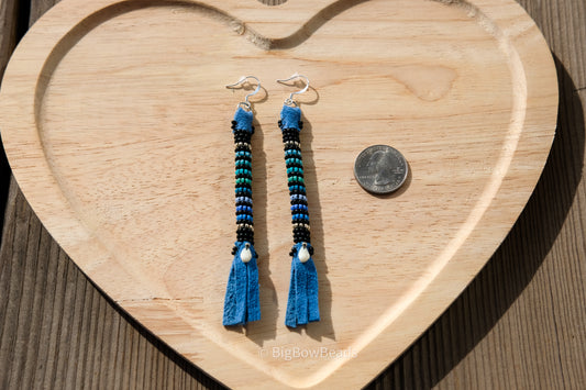 Blue Buffalo Tail Earrings
