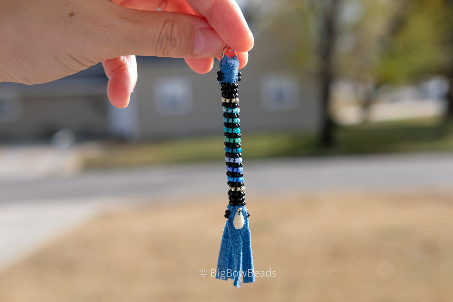 Blue Buffalo Tail Earrings