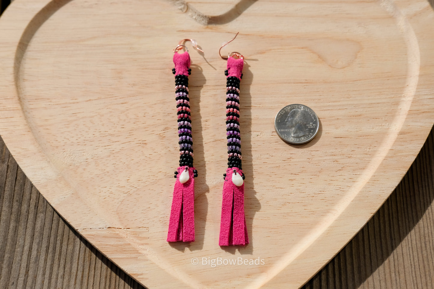 Pink Buffalo Tail Earrings