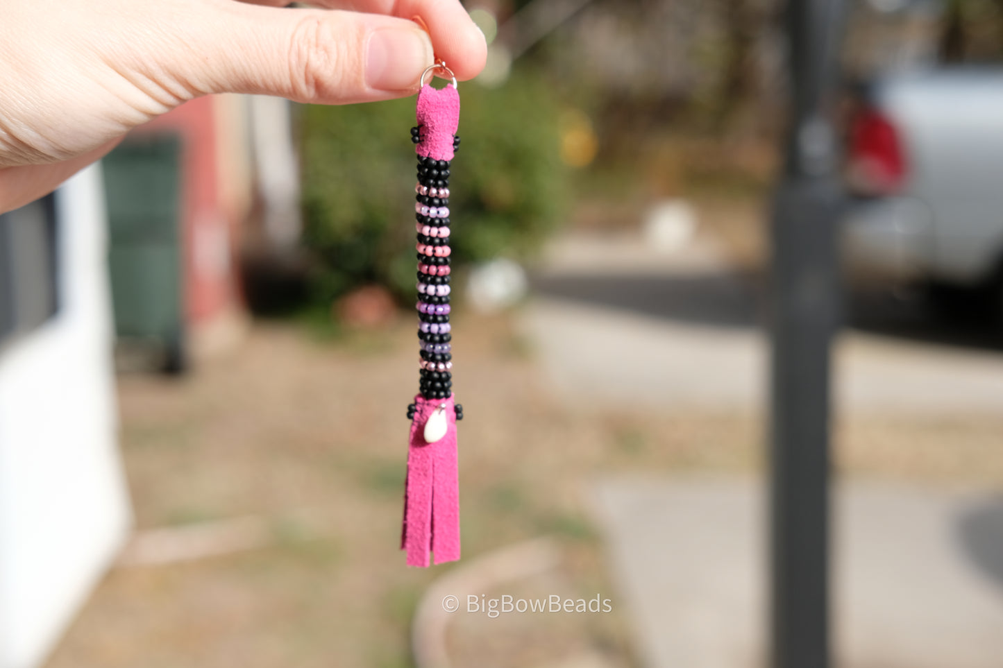 Pink Buffalo Tail Earrings