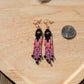 Black and Pink Mini Fringe Earrings