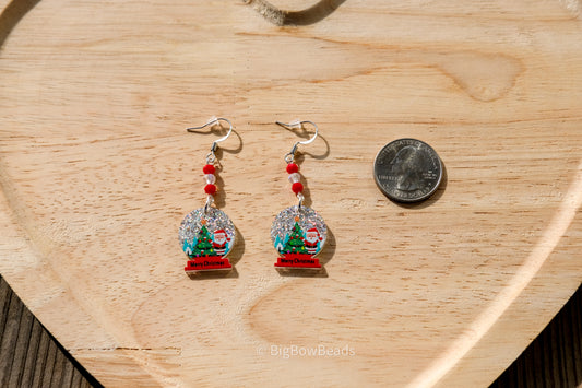 Santa Snow Globe Earrings