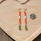 Angry Christmas Green Guy Stick Earrings