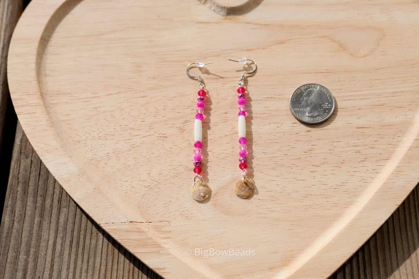 Dark Pink Stick Earrings