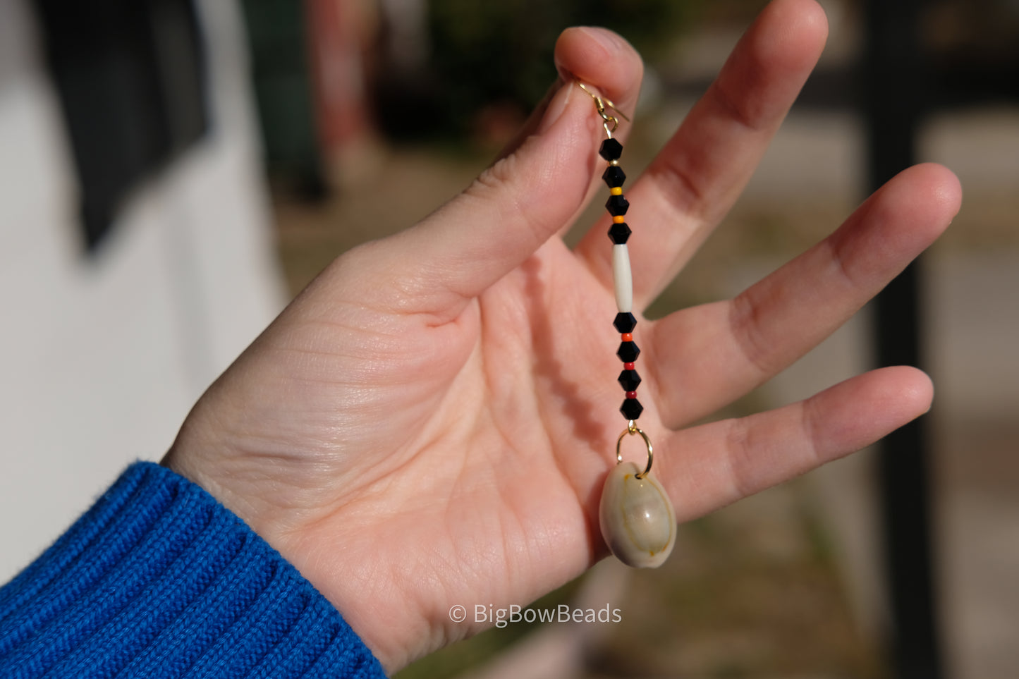 Black Fire Stick Earrings