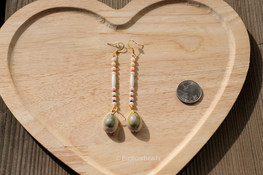 White Fire Stick Earrings
