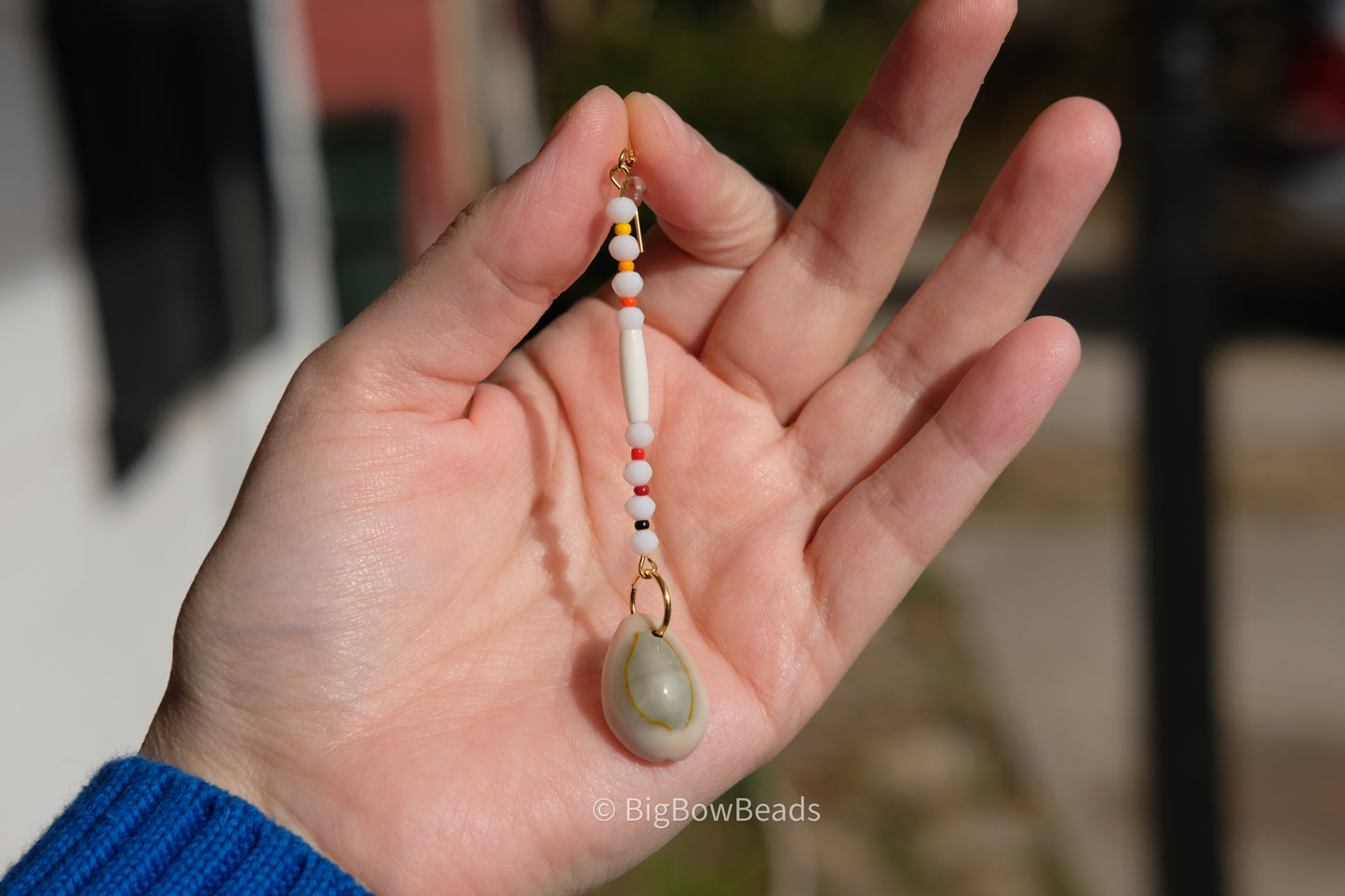 White Fire Stick Earrings