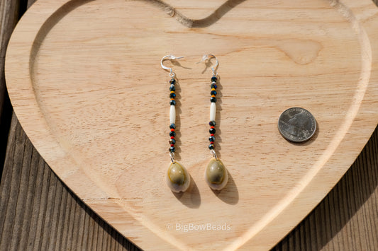 Dark AB Fire Stick Earrings