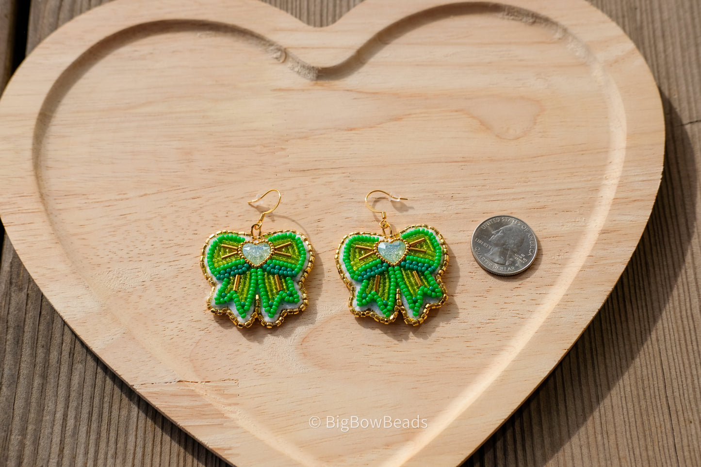 Green Bow Earrings