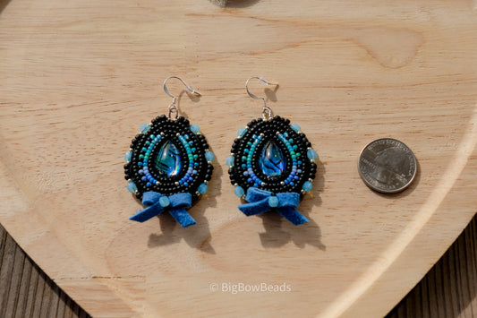 Blue Abalone Teardrop Earrings